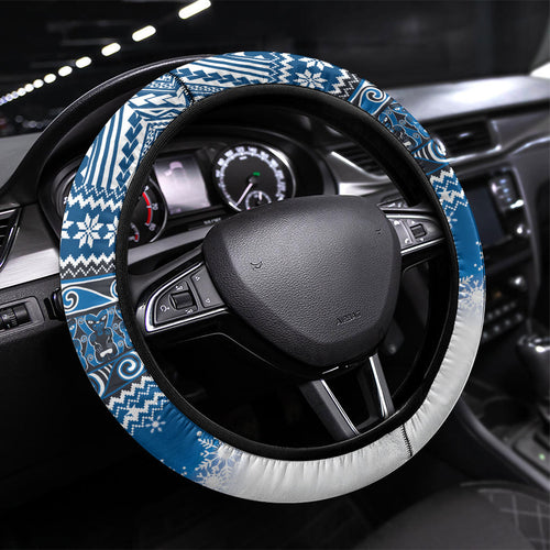 New Zealand Fairy Penguin Korora Christmas Steering Wheel Cover Maori Inspired Knitted Patterns