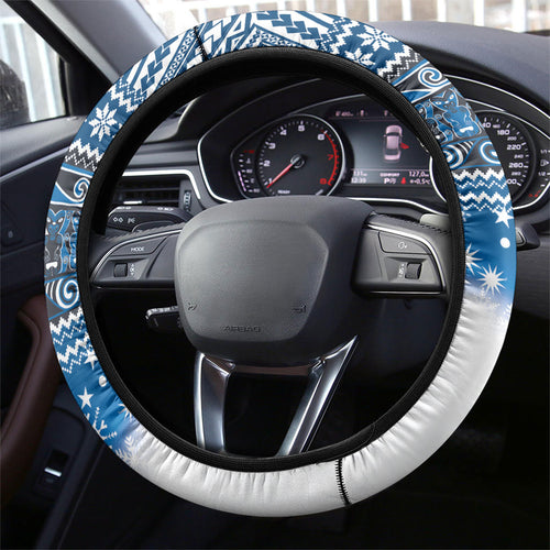 New Zealand Fairy Penguin Korora Christmas Steering Wheel Cover Maori Inspired Knitted Patterns