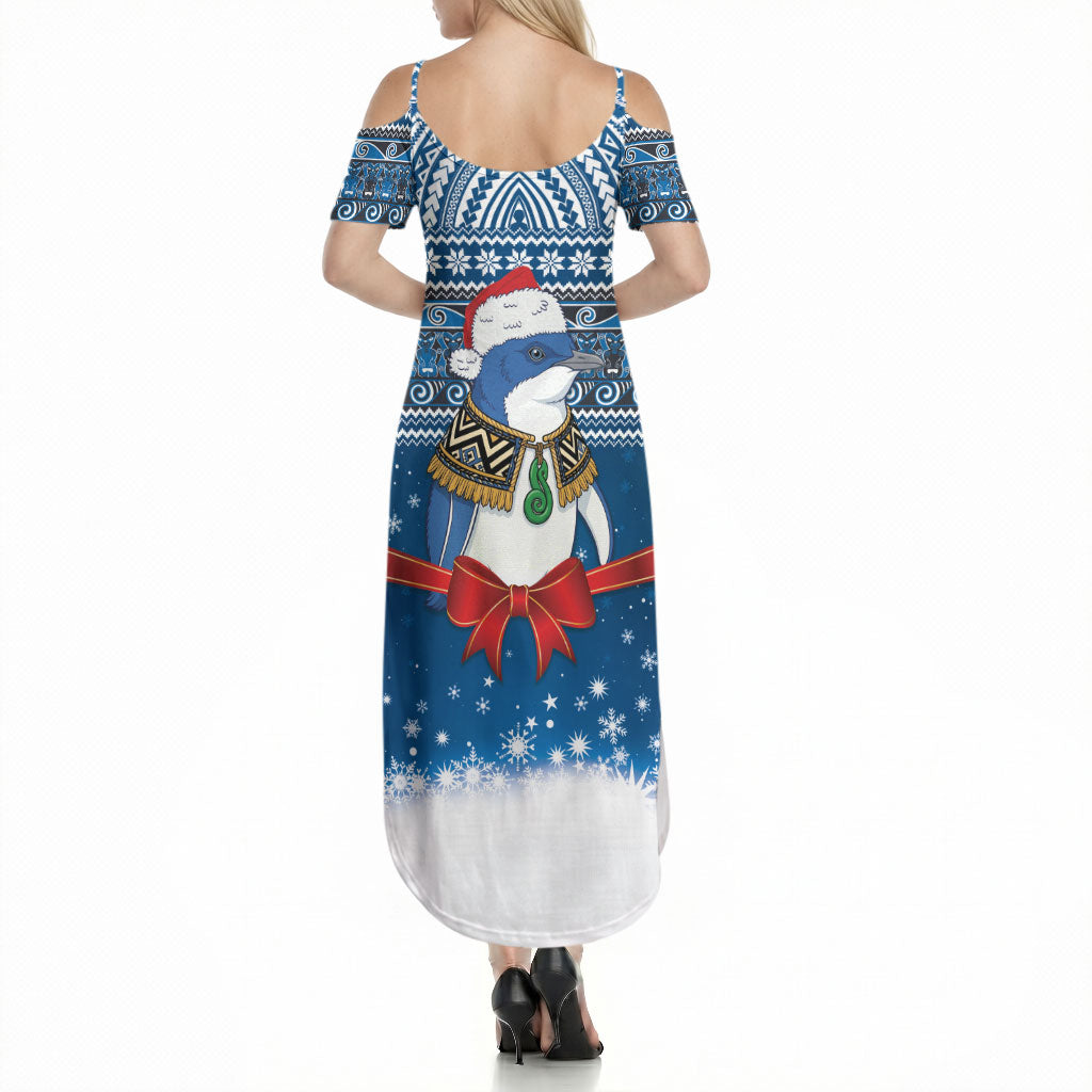 New Zealand Fairy Penguin Korora Christmas Summer Maxi Dress Maori Inspired Knitted Patterns