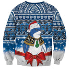 New Zealand Fairy Penguin Korora Christmas Sweatshirt Maori Inspired Knitted Patterns