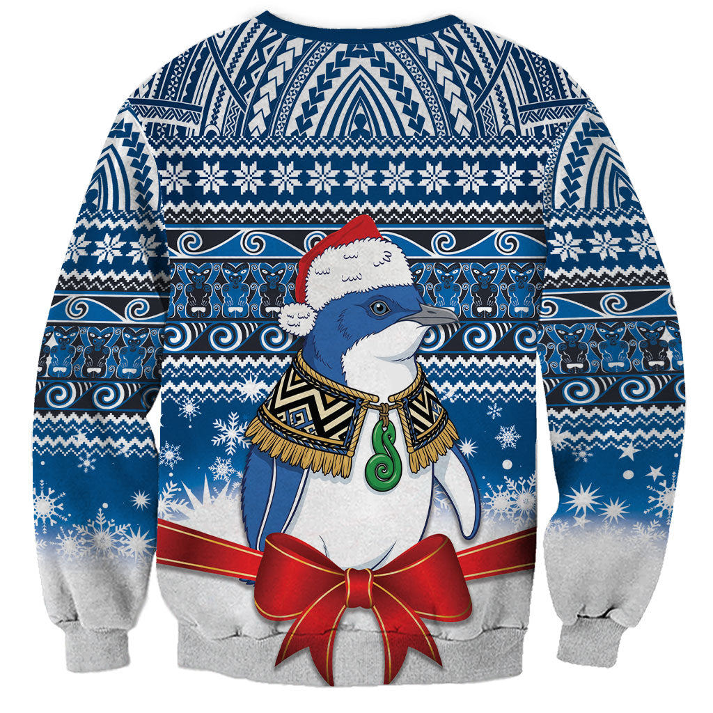 New Zealand Fairy Penguin Korora Christmas Sweatshirt Maori Inspired Knitted Patterns