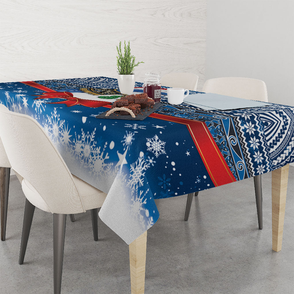 New Zealand Fairy Penguin Korora Christmas Tablecloth Maori Inspired Knitted Patterns