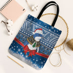 New Zealand Fairy Penguin Korora Christmas Tote Bag Maori Inspired Knitted Patterns