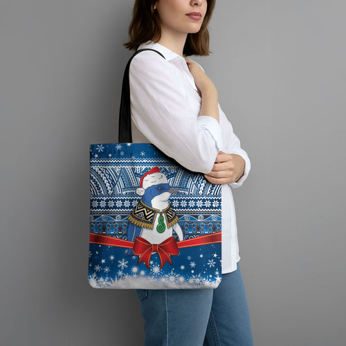 New Zealand Fairy Penguin Korora Christmas Tote Bag Maori Inspired Knitted Patterns