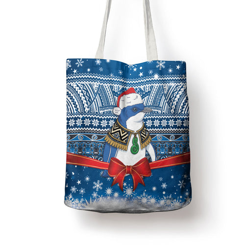 New Zealand Fairy Penguin Korora Christmas Tote Bag Maori Inspired Knitted Patterns