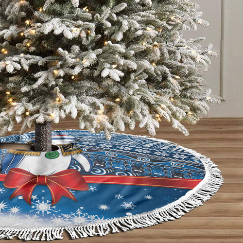 New Zealand Fairy Penguin Korora Christmas Tree Skirt Maori Inspired Knitted Patterns
