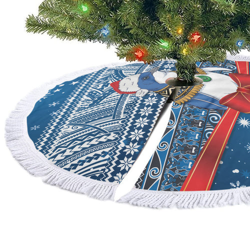 New Zealand Fairy Penguin Korora Christmas Tree Skirt Maori Inspired Knitted Patterns