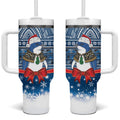 New Zealand Fairy Penguin Korora Christmas Tumbler With Handle Maori Inspired Knitted Patterns