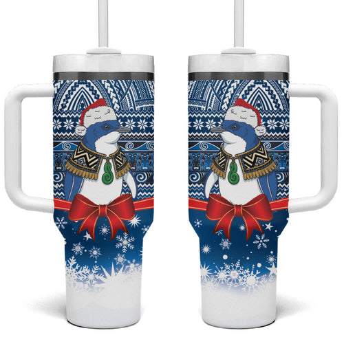 New Zealand Fairy Penguin Korora Christmas Tumbler With Handle Maori Inspired Knitted Patterns