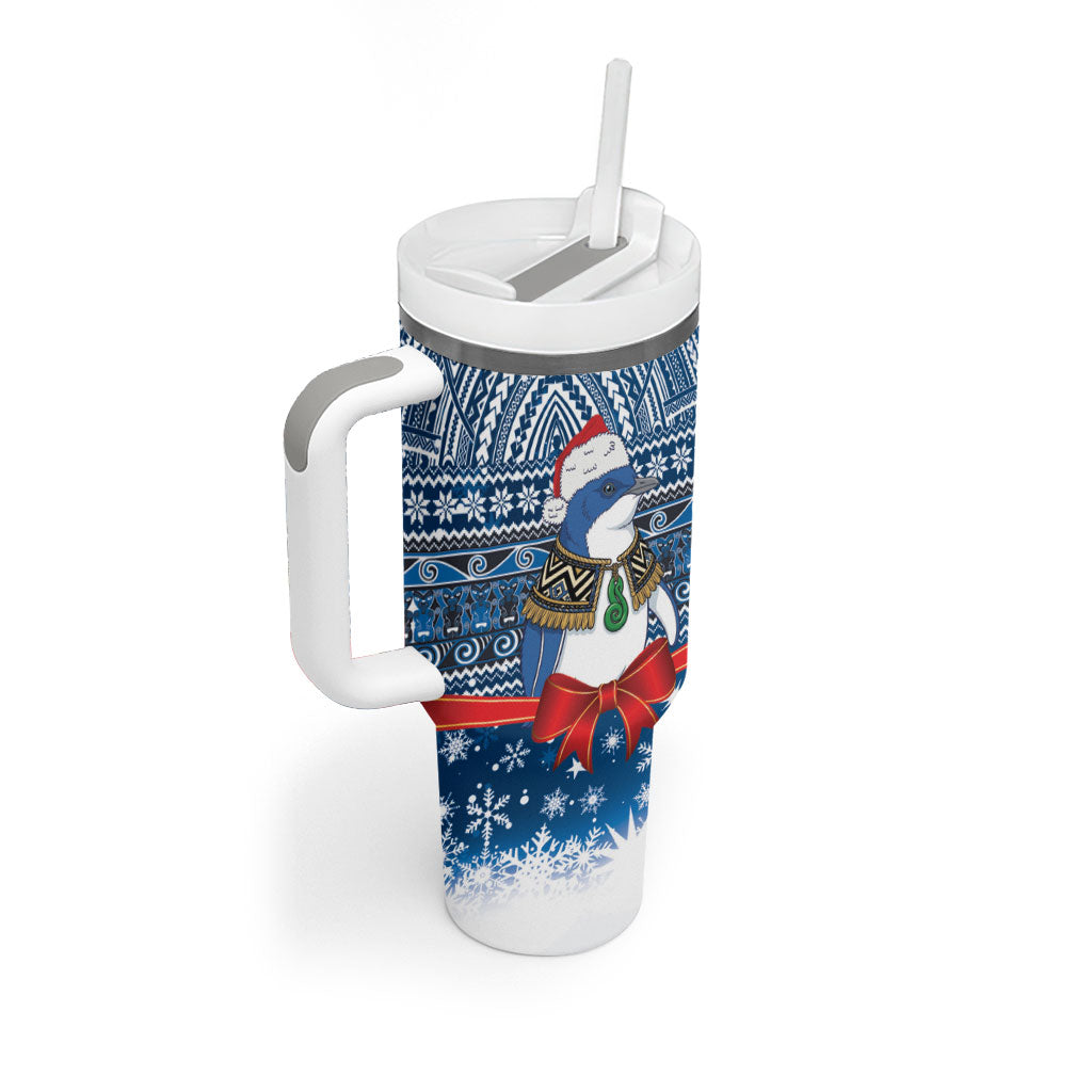 New Zealand Fairy Penguin Korora Christmas Tumbler With Handle Maori Inspired Knitted Patterns