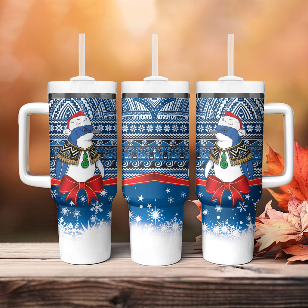 New Zealand Fairy Penguin Korora Christmas Tumbler With Handle Maori Inspired Knitted Patterns