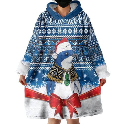 New Zealand Fairy Penguin Korora Christmas Wearable Blanket Hoodie Maori Inspired Knitted Patterns
