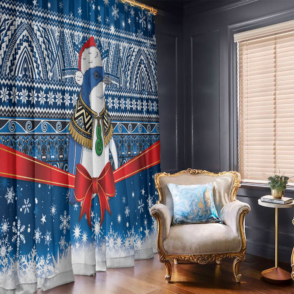 New Zealand Fairy Penguin Korora Christmas Window Curtain Maori Inspired Knitted Patterns