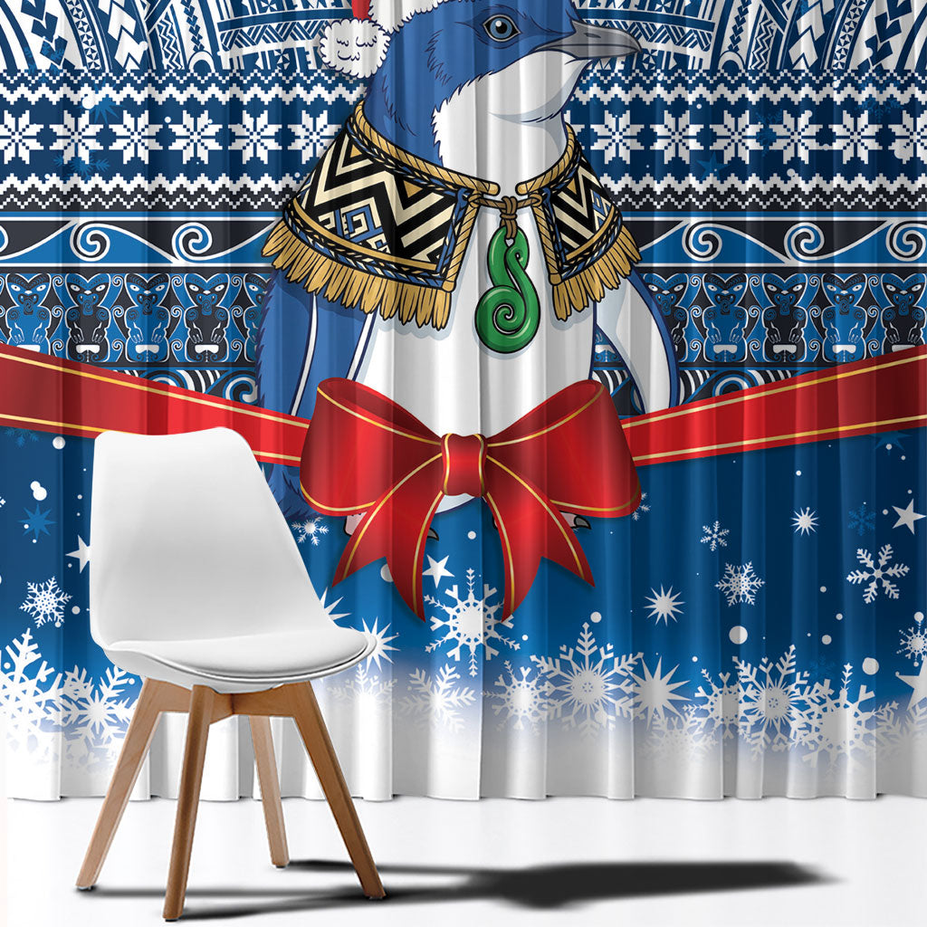 New Zealand Fairy Penguin Korora Christmas Window Curtain Maori Inspired Knitted Patterns