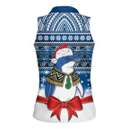 New Zealand Fairy Penguin Korora Christmas Women Sleeveless Polo Shirt Maori Inspired Knitted Patterns