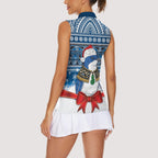 New Zealand Fairy Penguin Korora Christmas Women Sleeveless Polo Shirt Maori Inspired Knitted Patterns