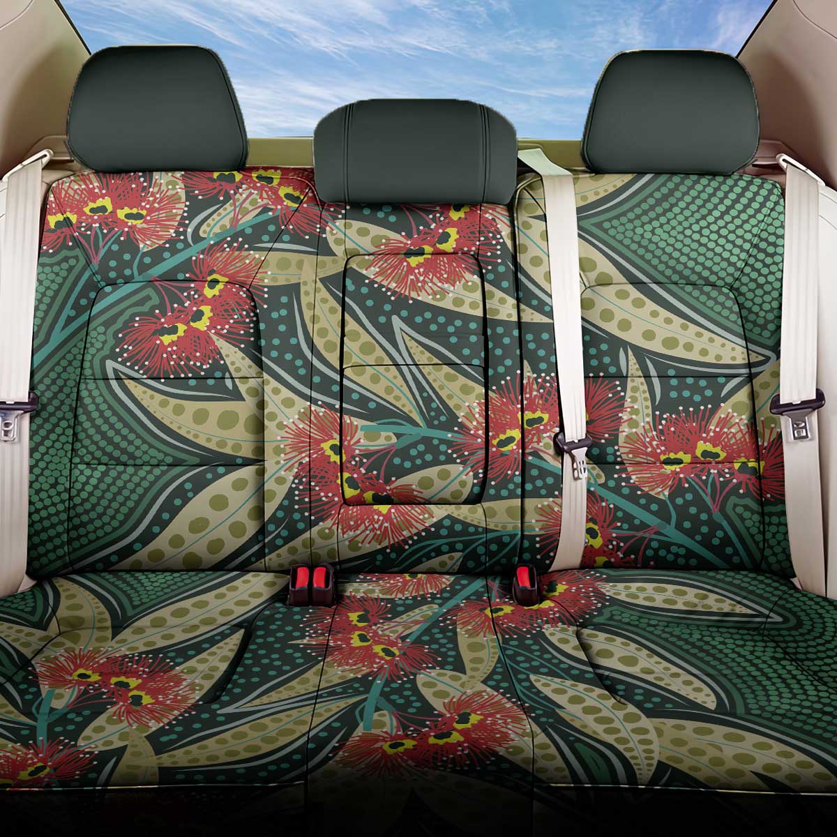Australian Native Eucalyptus Plant Back Car Seat Cover Aboriginal Dot Art
