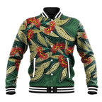 Australian Native Eucalyptus Plant Baseball Jacket Aboriginal Dot Art