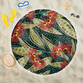 Australian Native Eucalyptus Plant Beach Blanket Aboriginal Dot Art
