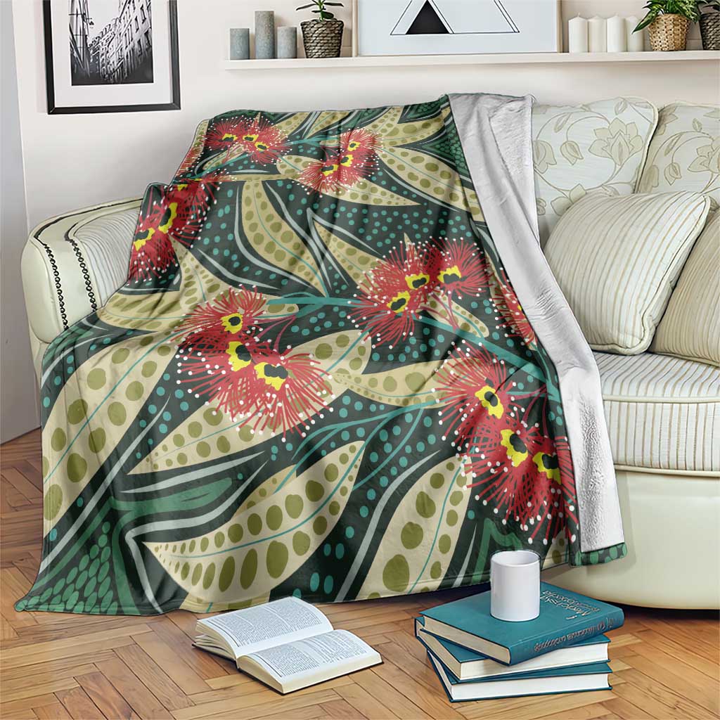 Australian Native Eucalyptus Plant Blanket Aboriginal Dot Art