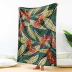 Australian Native Eucalyptus Plant Blanket Aboriginal Dot Art