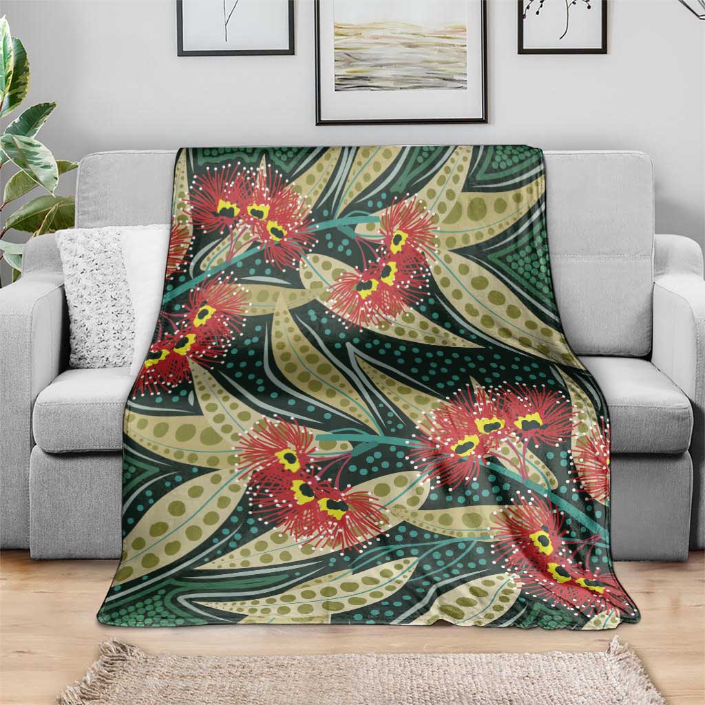 Australian Native Eucalyptus Plant Blanket Aboriginal Dot Art