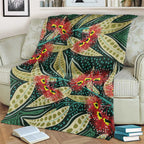 Australian Native Eucalyptus Plant Blanket Aboriginal Dot Art