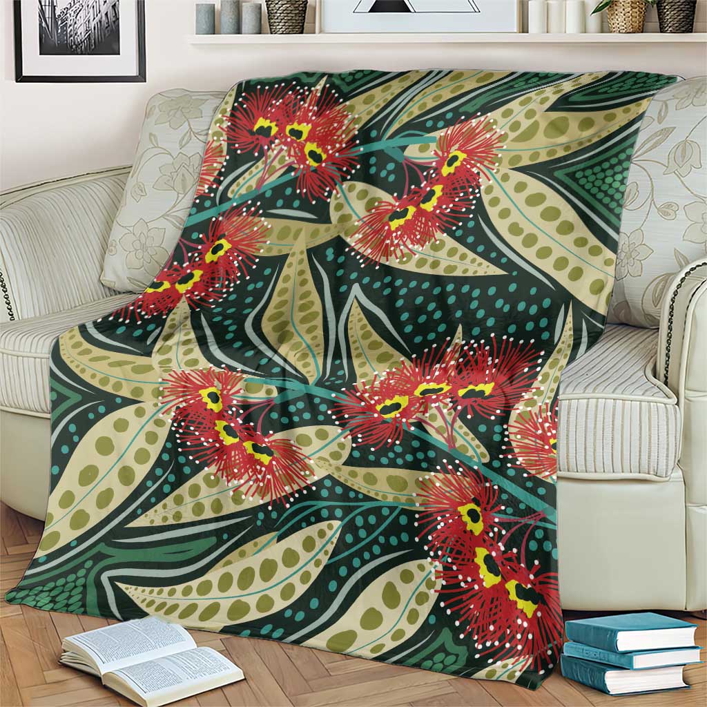 Australian Native Eucalyptus Plant Blanket Aboriginal Dot Art