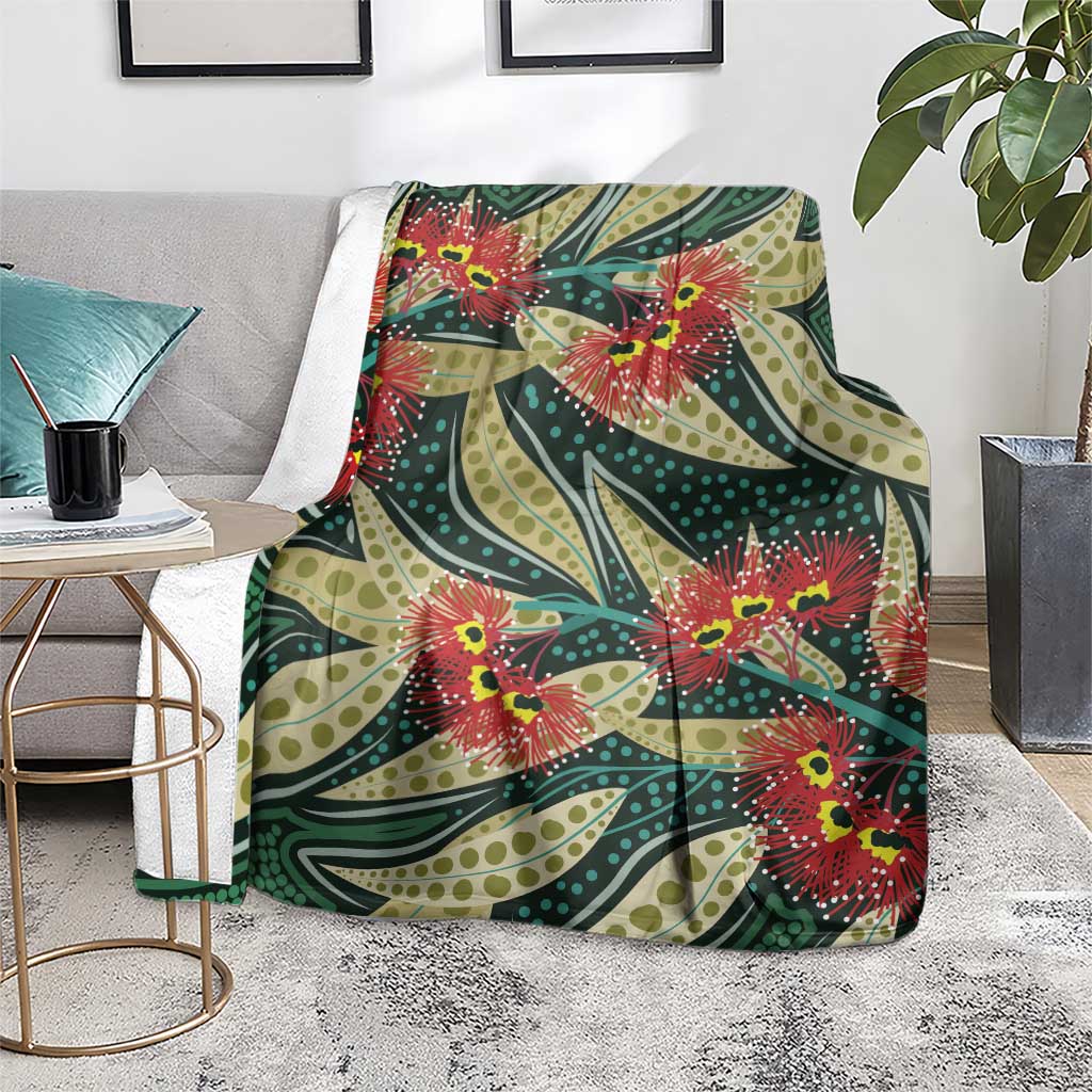 Australian Native Eucalyptus Plant Blanket Aboriginal Dot Art
