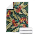 Australian Native Eucalyptus Plant Blanket Aboriginal Dot Art
