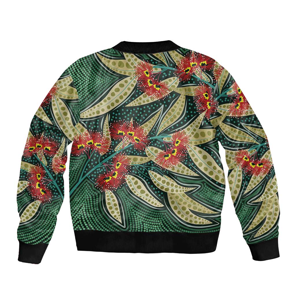 Australian Native Eucalyptus Plant Bomber Jacket Aboriginal Dot Art