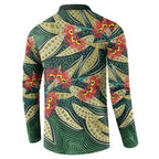 Australian Native Eucalyptus Plant Button Sweatshirt Aboriginal Dot Art