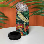 Australian Native Eucalyptus Plant 4 in 1 Can Cooler Tumbler Aboriginal Dot Art