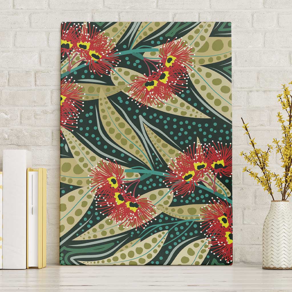 Australian Native Eucalyptus Plant Canvas Wall Art Aboriginal Dot Art
