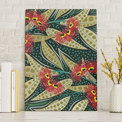 Australian Native Eucalyptus Plant Canvas Wall Art Aboriginal Dot Art