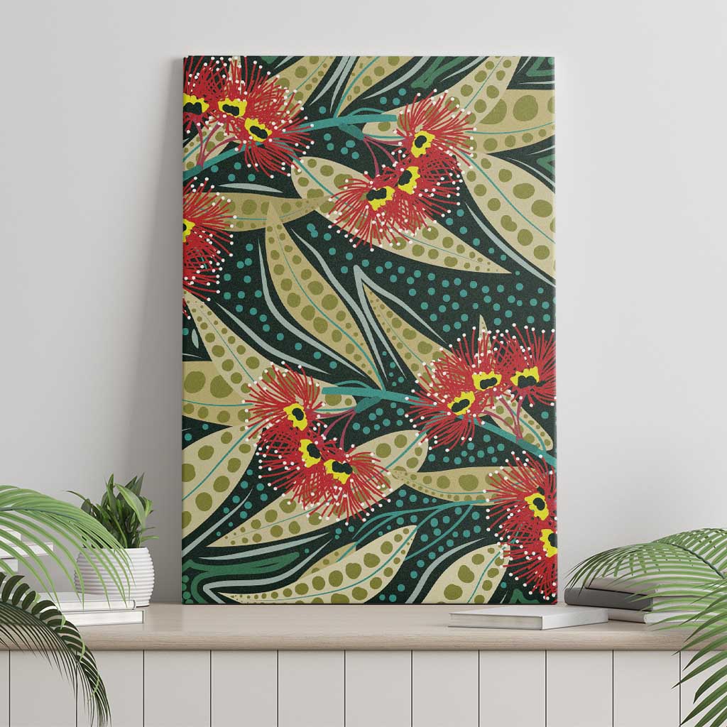 Australian Native Eucalyptus Plant Canvas Wall Art Aboriginal Dot Art