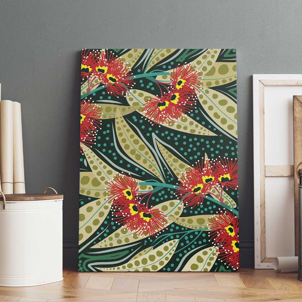 Australian Native Eucalyptus Plant Canvas Wall Art Aboriginal Dot Art