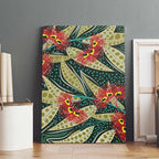 Australian Native Eucalyptus Plant Canvas Wall Art Aboriginal Dot Art
