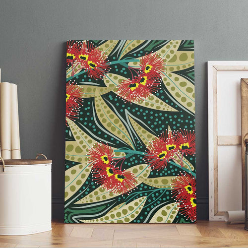 Australian Native Eucalyptus Plant Canvas Wall Art Aboriginal Dot Art