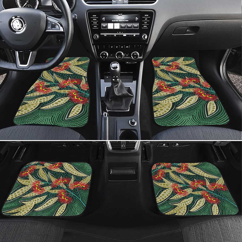 Australian Native Eucalyptus Plant Car Mats Aboriginal Dot Art