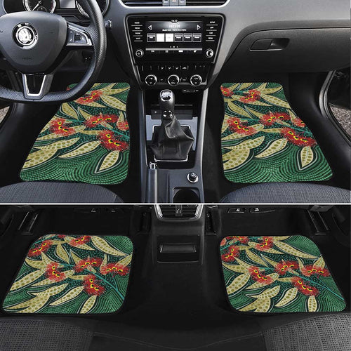 Australian Native Eucalyptus Plant Car Mats Aboriginal Dot Art
