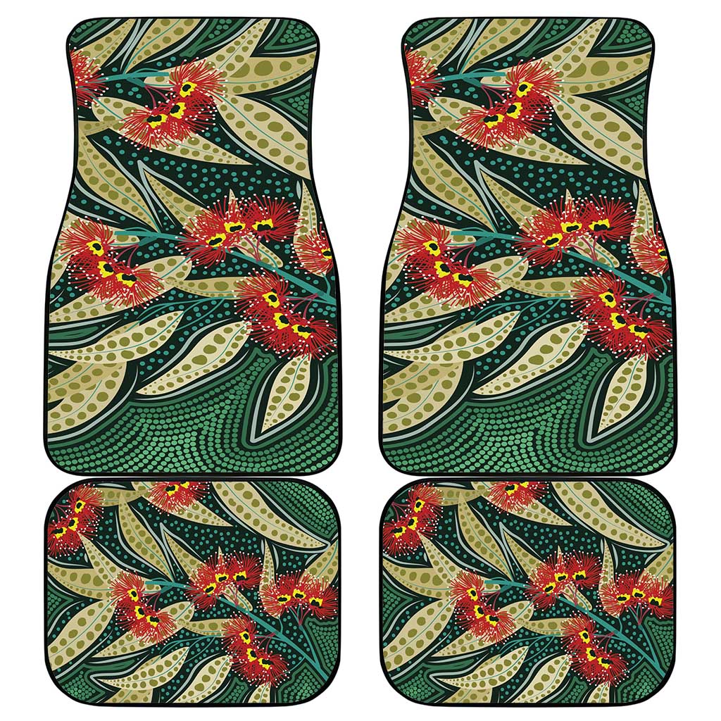 Australian Native Eucalyptus Plant Car Mats Aboriginal Dot Art
