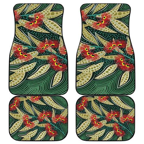 Australian Native Eucalyptus Plant Car Mats Aboriginal Dot Art