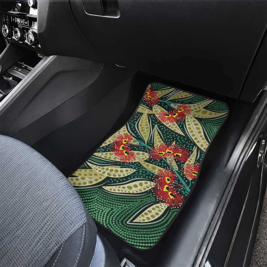 Australian Native Eucalyptus Plant Car Mats Aboriginal Dot Art