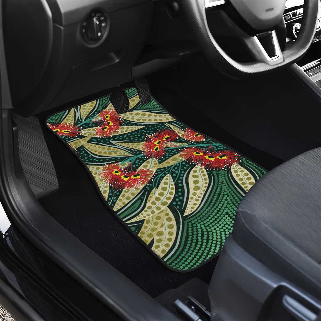 Australian Native Eucalyptus Plant Car Mats Aboriginal Dot Art