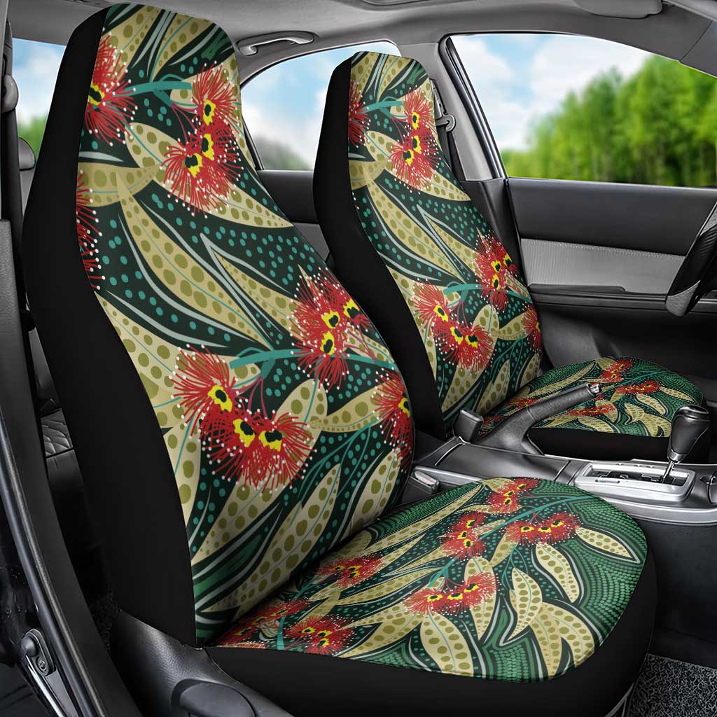 Australian Native Eucalyptus Plant Car Seat Cover Aboriginal Dot Art