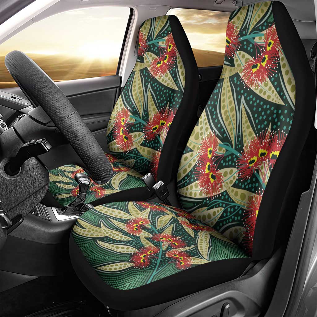 Australian Native Eucalyptus Plant Car Seat Cover Aboriginal Dot Art