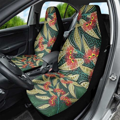 Australian Native Eucalyptus Plant Car Seat Cover Aboriginal Dot Art
