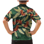 Australian Native Eucalyptus Plant Family Matching Mermaid Dress and Hawaiian Shirt Aboriginal Dot Art