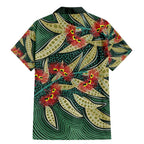Australian Native Eucalyptus Plant Family Matching Mermaid Dress and Hawaiian Shirt Aboriginal Dot Art